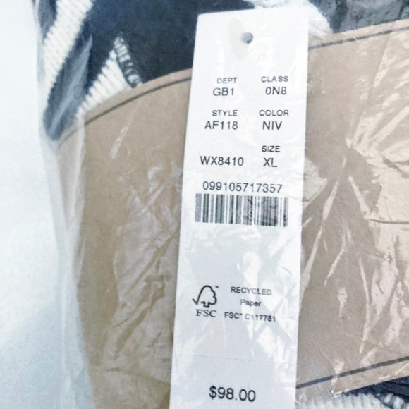 NEW J Crew Womens Henley Waffle Stripe Pajamas  XL Navy NWT $98 - Picture 5 of 5